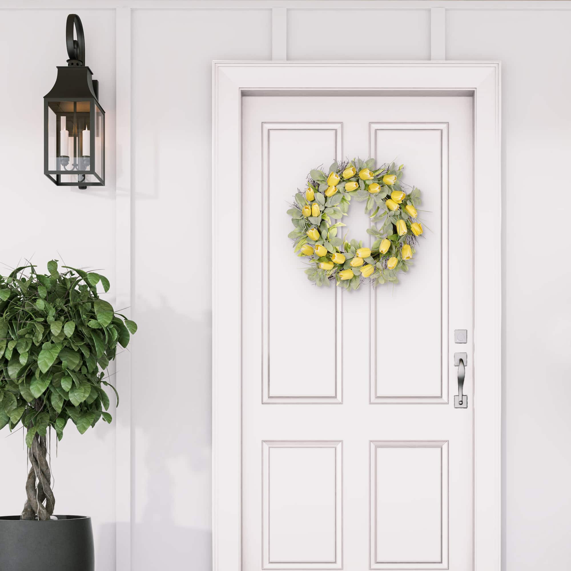 24" Yellow Spring Tulip Wreath